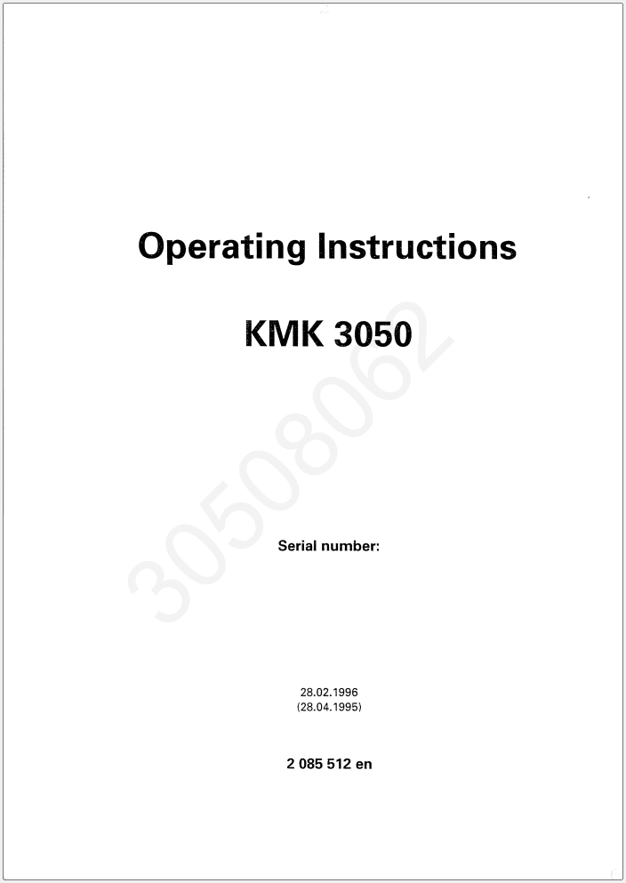 Krupp KMK3050 Crane Operator Maintenance Parts Manual and Diagrams_1