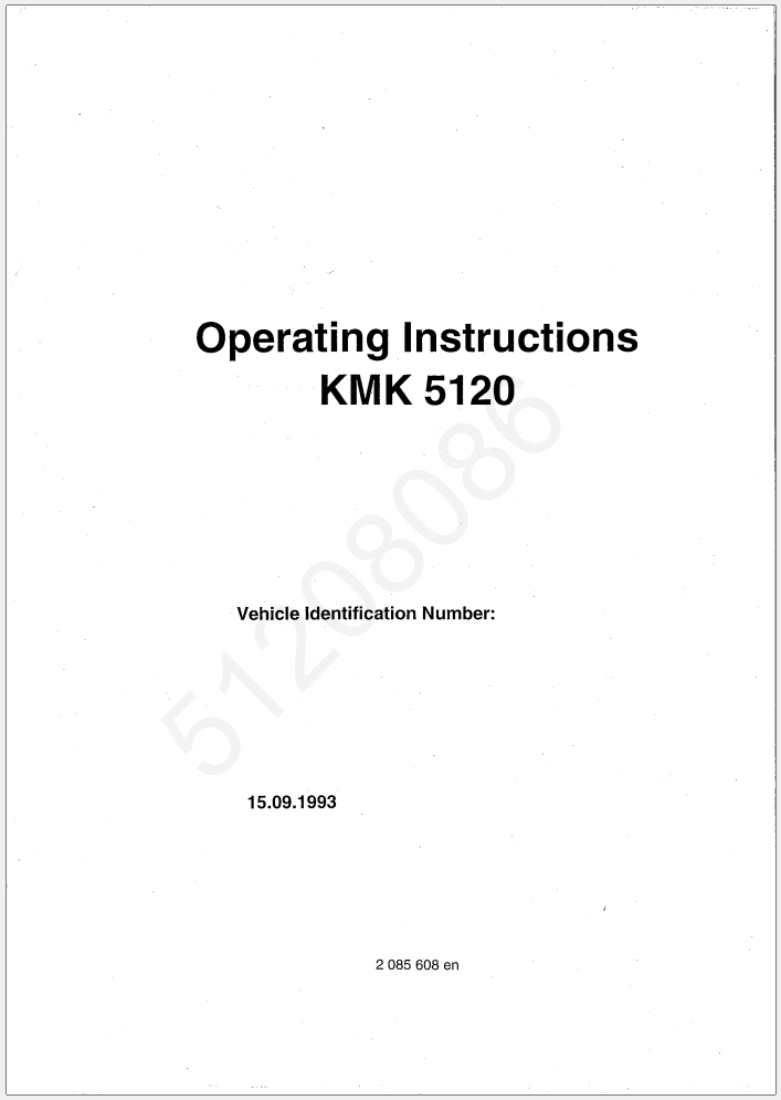 Krupp KMK5120 Crane Operator Maintenance Parts Manual and Diagrams_1