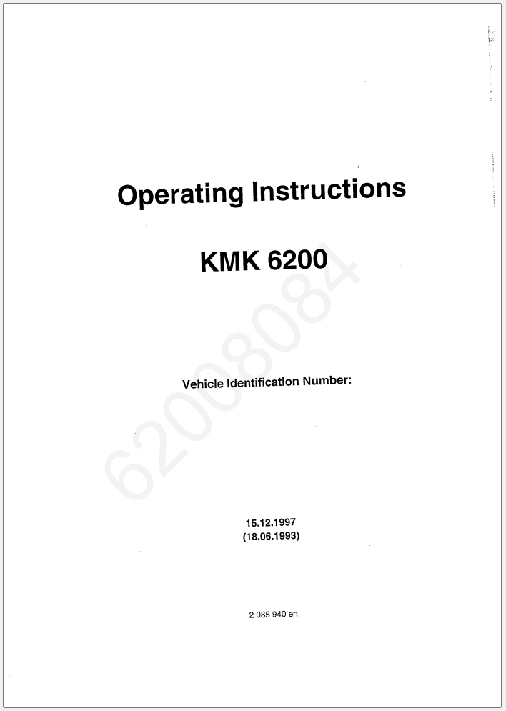 Krupp KMK6280 Crane Operator Maintenance Parts Manual and Diagrams_1
