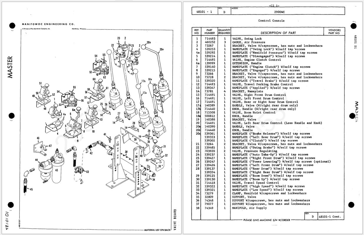 Manitowoc 2900WC Crawler Parts Manual
