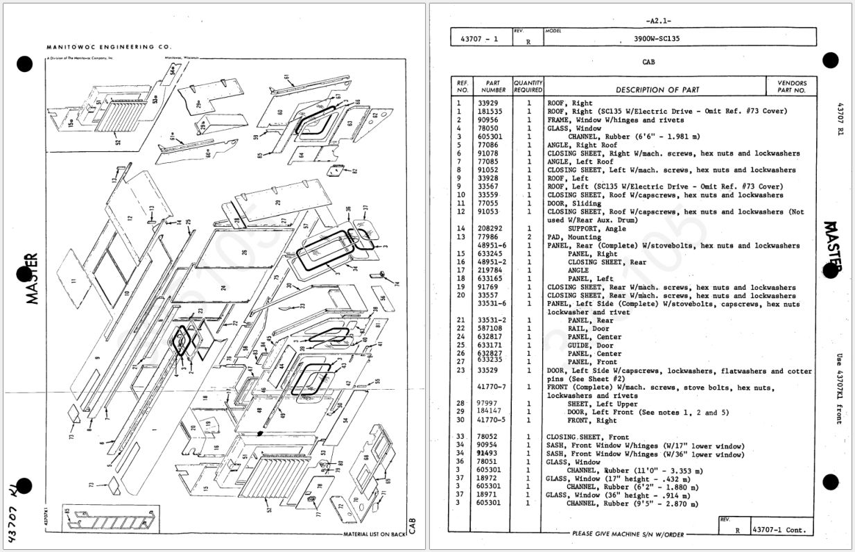 Manitowoc 3900WT Crawler Parts Manual