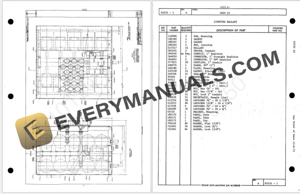 Millenium 4600 Ringer Manitowoc 4600R Ringer Parts Manual
