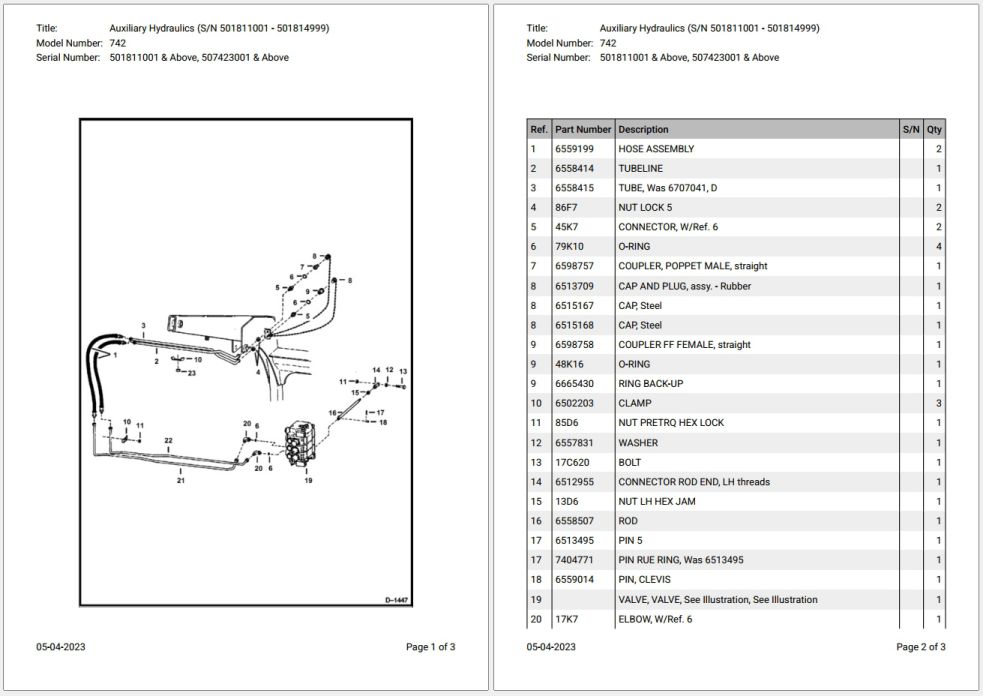 045_Bobcat Loader 742 Parts Catalog