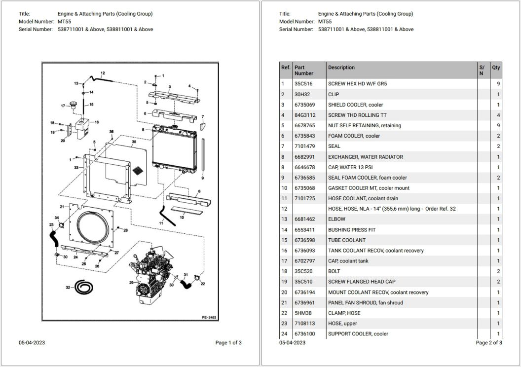 Bobcat MT55 538711001 & Above Parts Catalog