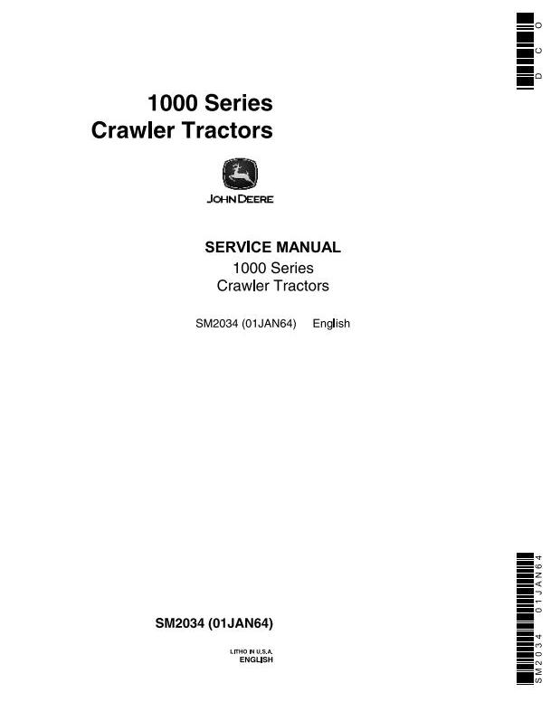 John Deere 1010 Crawler Tractor Service Manual SM2034