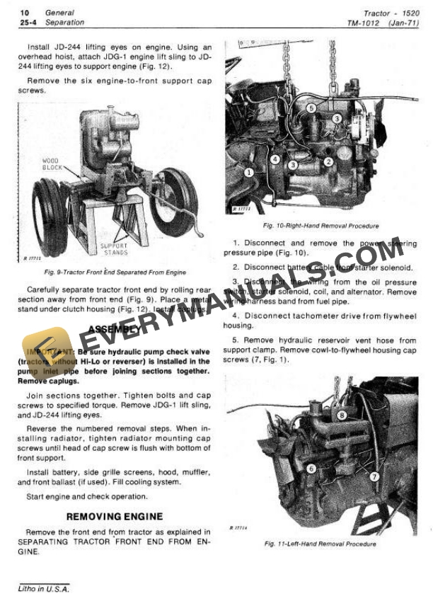 John Deere 1520 Tractor Technical Manual TM1012