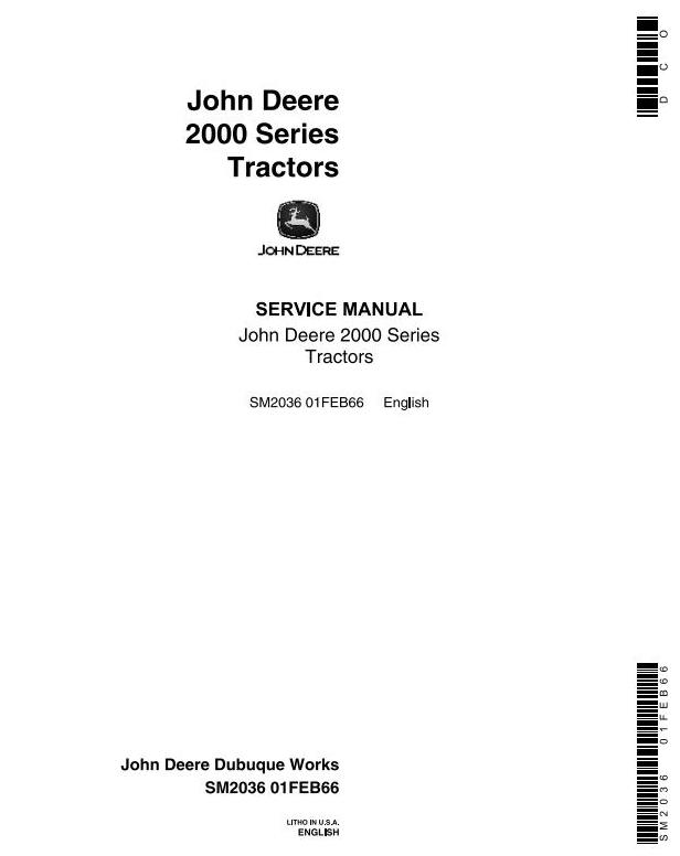 John Deere 2010 Tractor Service Manual SM2036