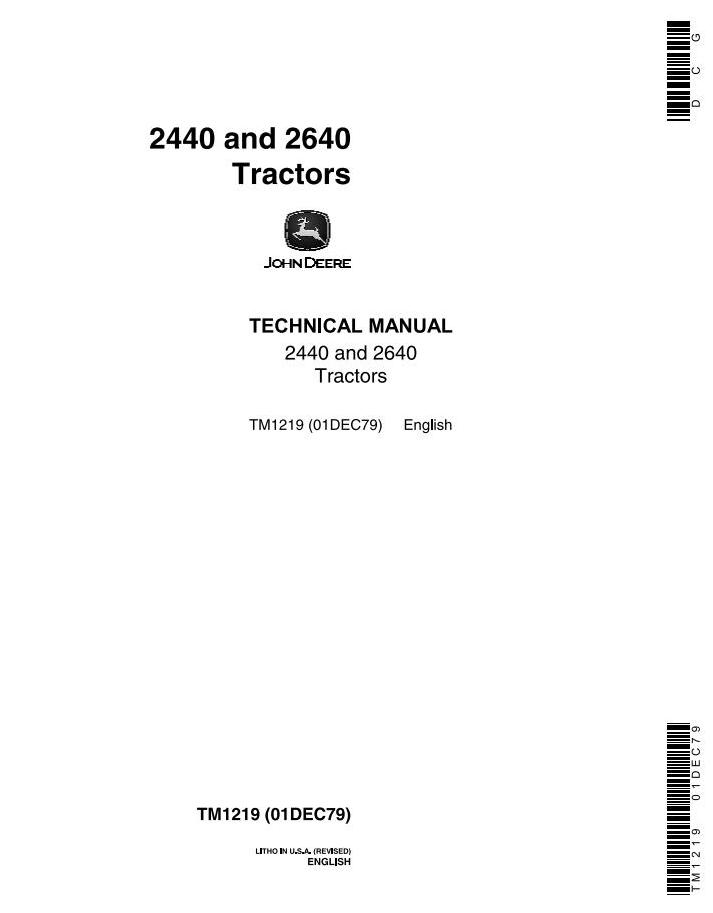 John Deere 2440 2640 Tractor Technical Manual TM1219