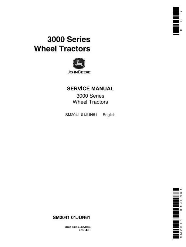 John Deere 3010 Wheel Tractor Service Manual SM2041