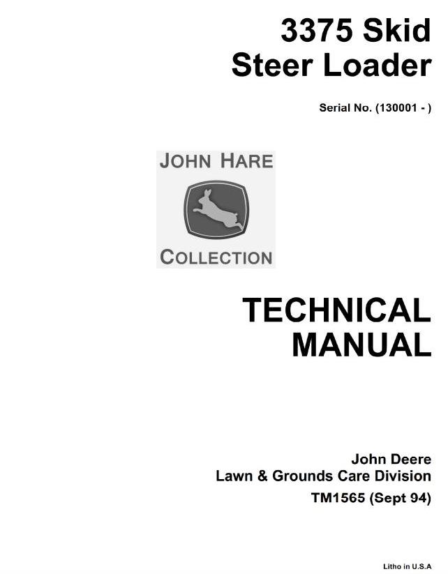 John Deere 3375 Skid Steer Loader Technical Manual TM1565