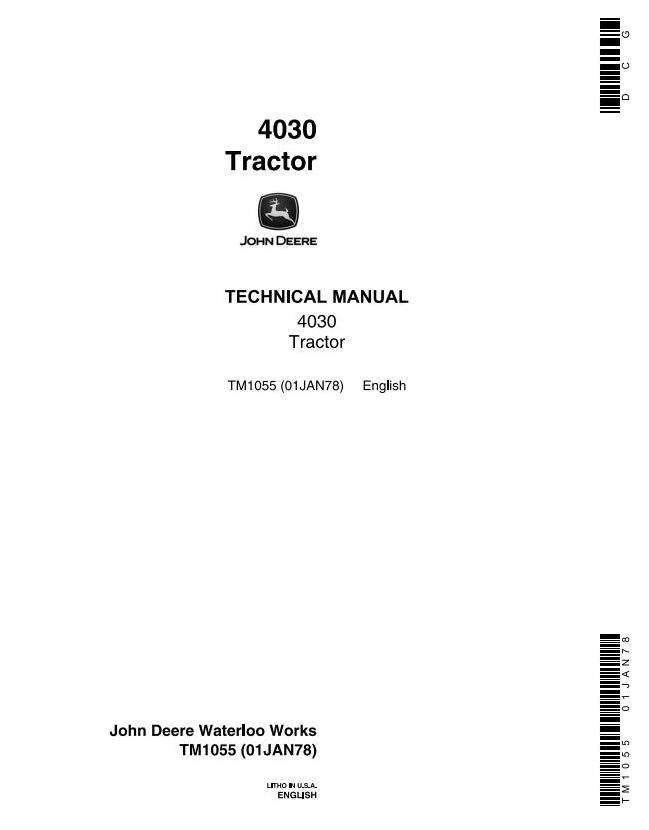 John Deere 4030 Tractor Technical Manual TM1055