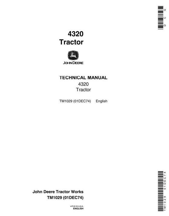 John Deere 4320 Tractor Technical Manual TM1029