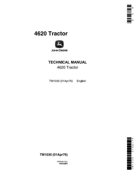 John Deere 4620 Tractor Technical Manual TM1030