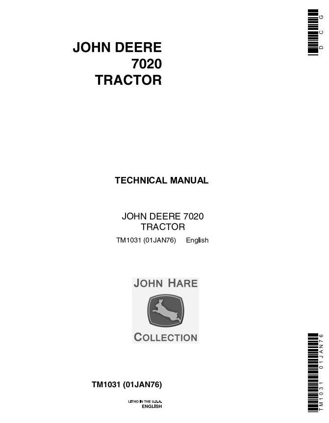 John Deere 4WD Articulated Tractor Technical Manual TM1031