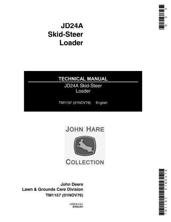 John Deere JD24A Skid Steer Loader Technical Manual TM1157