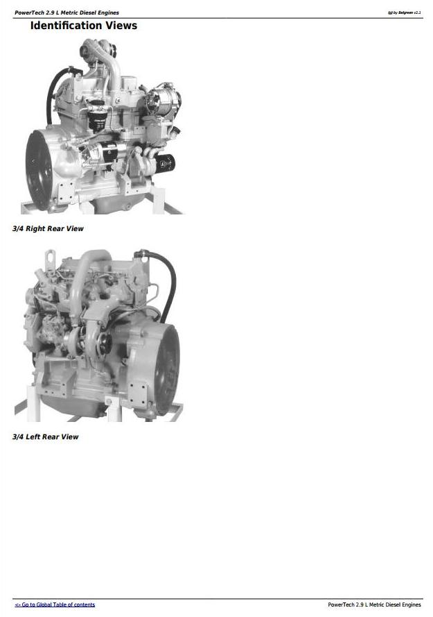 John Deere PowerTech 2.9L 3029 Metric Diesel Engine Component Technical Manual CTM124619