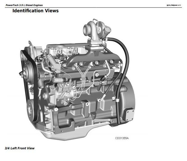John Deere PowerTech 3.9L 4039 Diesel Engine Diagnostic and Repair Component Technical Manual CTM117219