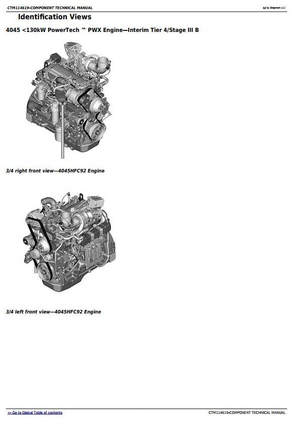 John Deere PowerTech 4045 Interim Tier 4 Stage IIIB Level 23 ECU Diesel Engine Component Technical Manual CTM114619