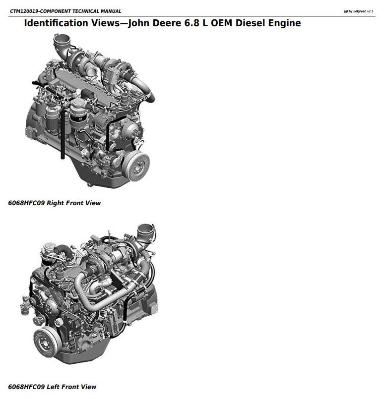 John Deere PowerTech 6068 Final Tier 4 Stage IV platform Lev.33 ECU Diesel Engine Component Technical Manual CTM120019