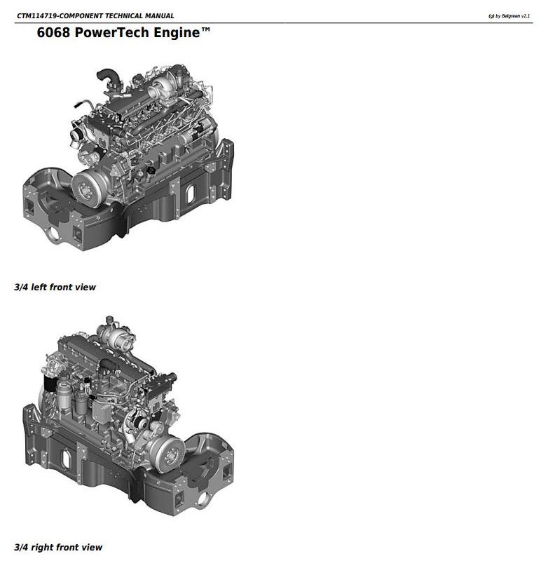 John Deere PowerTech 6068 Stage II platform Level 24 ECU Diesel Engine Component Technical Manual CTM114719