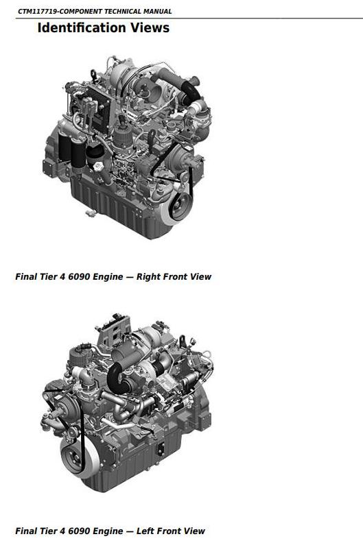 John Deere PowerTech 6090 Final Tier 4 Stage IV Diesel Engine Component Technical Manual CTM117719