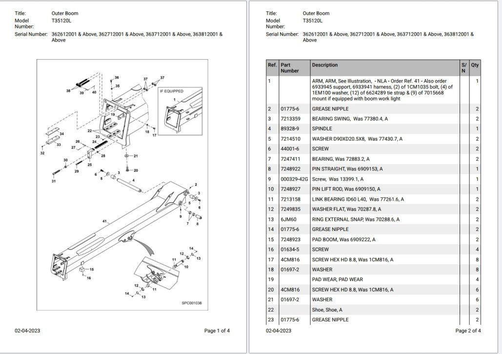 Bobcat T35120L 362612001 & Above Parts Catalog PDF