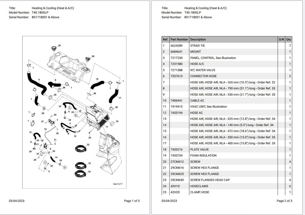 Bobcat T40.180SLP B51718001 & Above Parts Catalog PDF