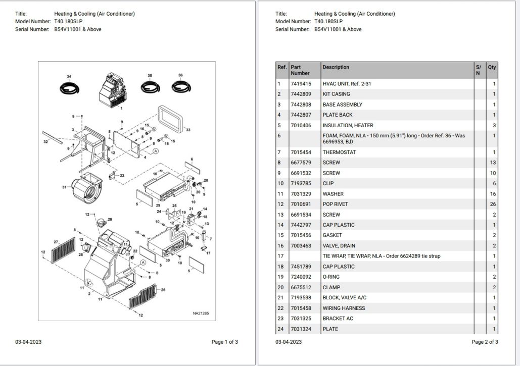 Bobcat T40.180SLP B54V11001 & Above Parts Catalog PDF