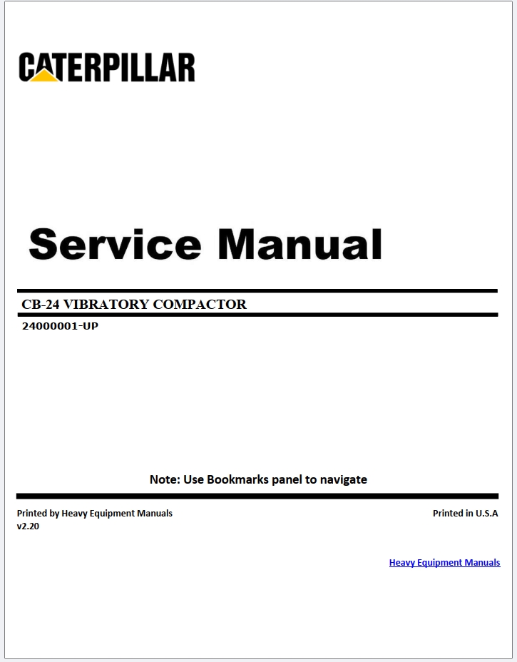 Caterpillar CB-24 Vibratory Compactor Service Manual