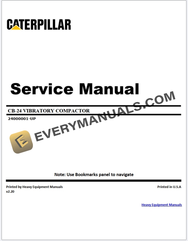 Caterpillar CB-24 Vibratory Compactor Service Manual