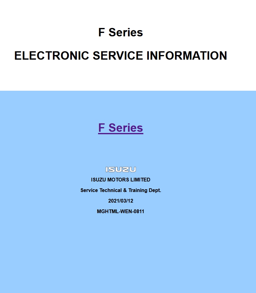 Isuzu F Series 2008-2020 1st Edition, General Export Workshop Manual Wiring Diagrams001