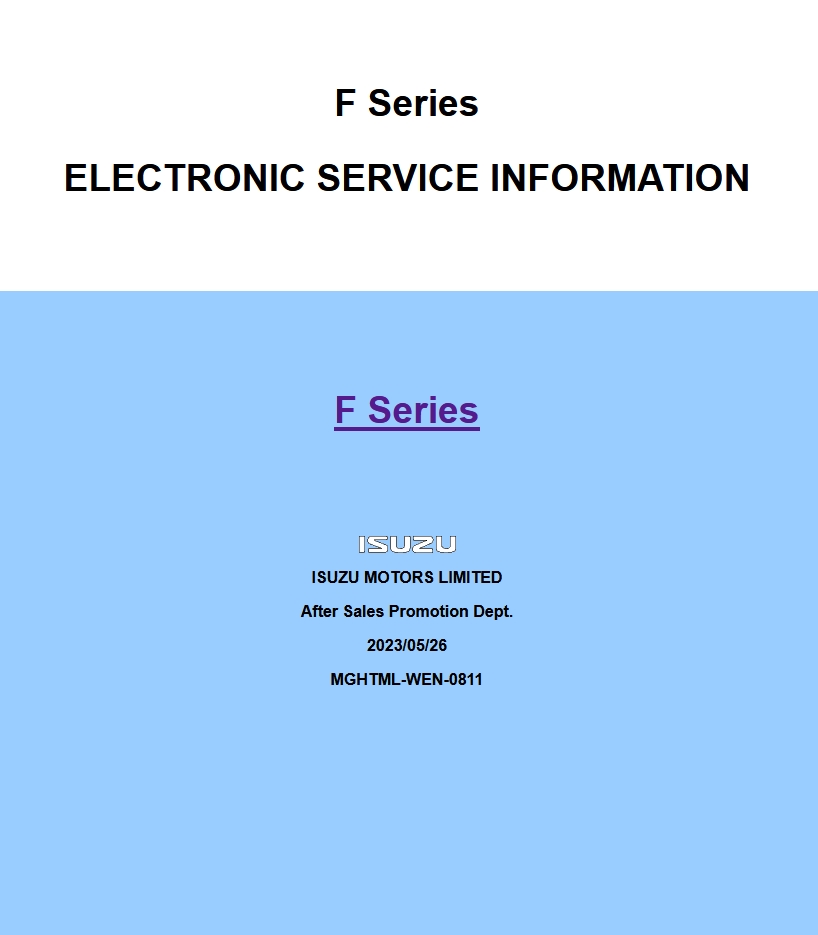 Isuzu F Series 4th Edition, General Export Workshop Manual Wiring Diagrams001