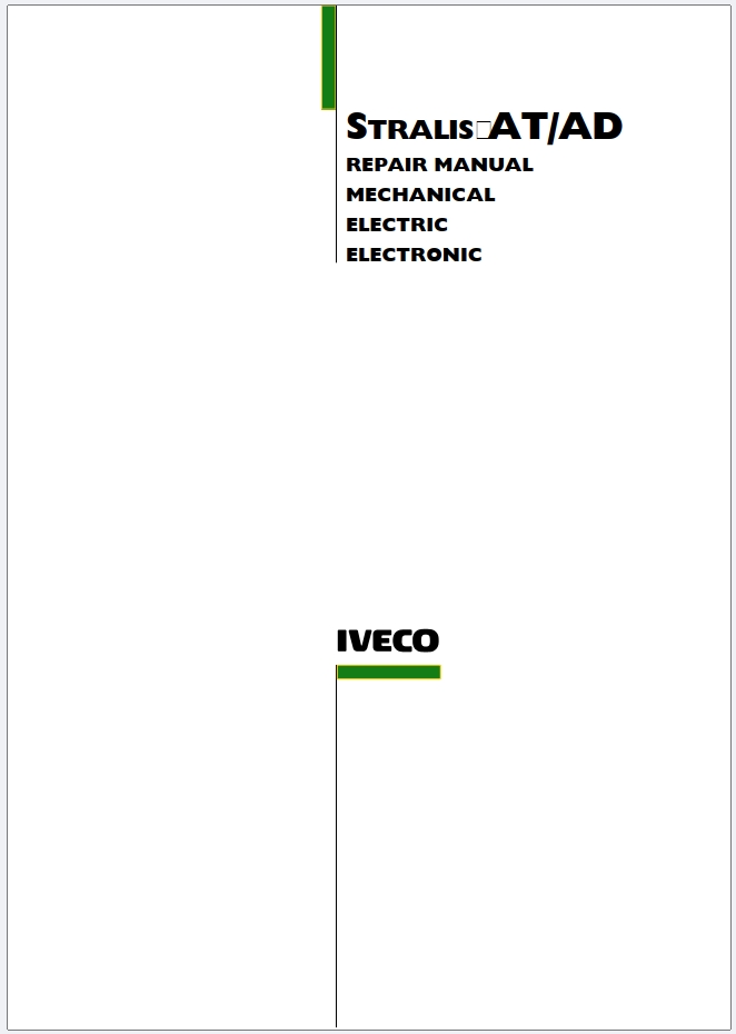 Iveco Stralis AT AD Tractor Repair Manual 60393141