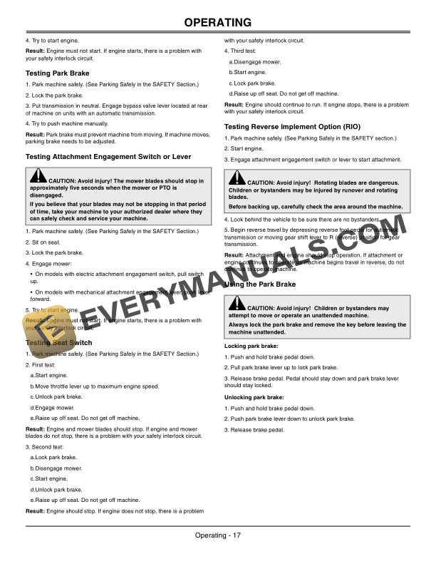 John Deere 100 Series Tractor Operator Manual OMGX23404