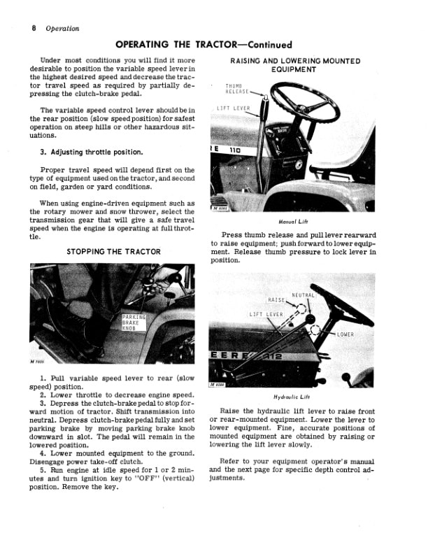 John Deere 110 AND 112 Tractor Operator Manual OMM45427 2