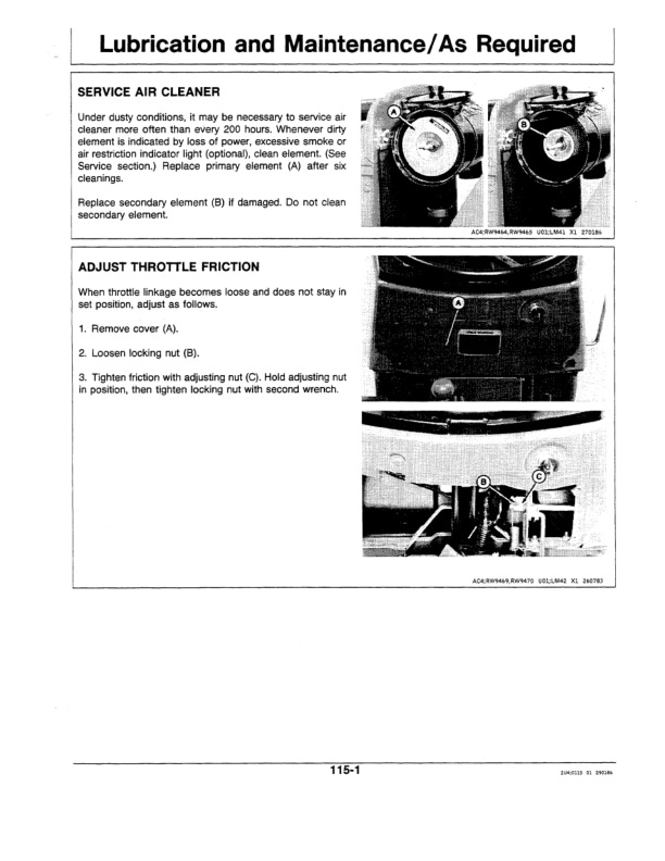John Deere 1250 1450 AND 1650 Tractor Operator Manual OMRW18976 3
