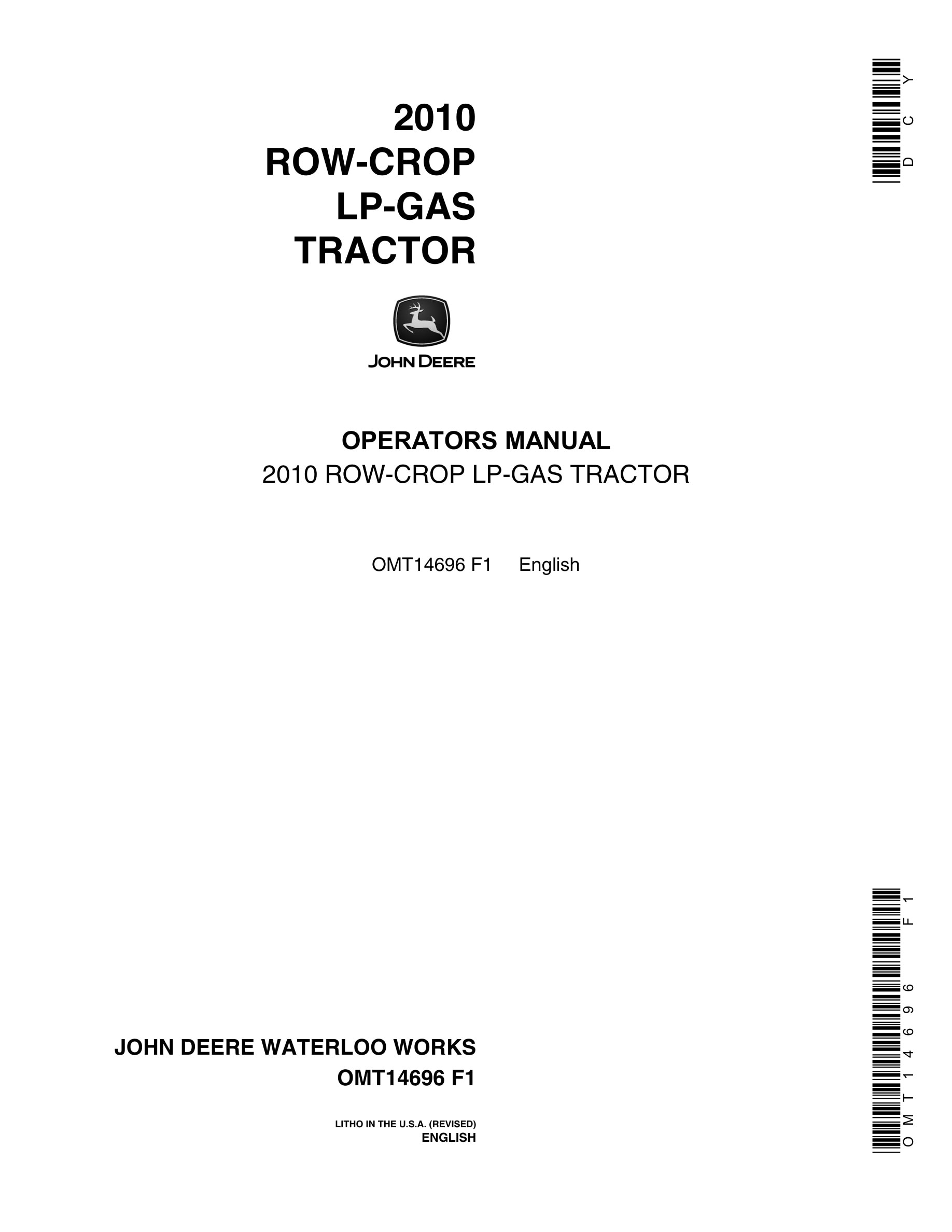 John Deere 2010 Tractor Operator Manual OMT14696-1