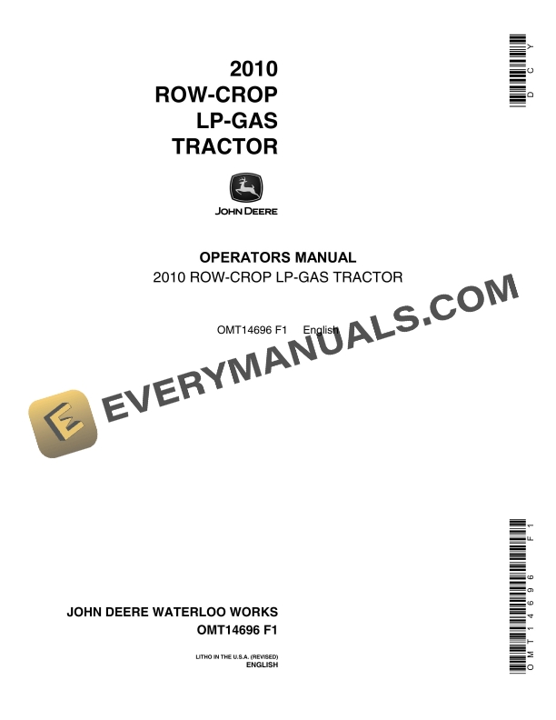 John Deere 2010 Tractor Operator Manual OMT14696