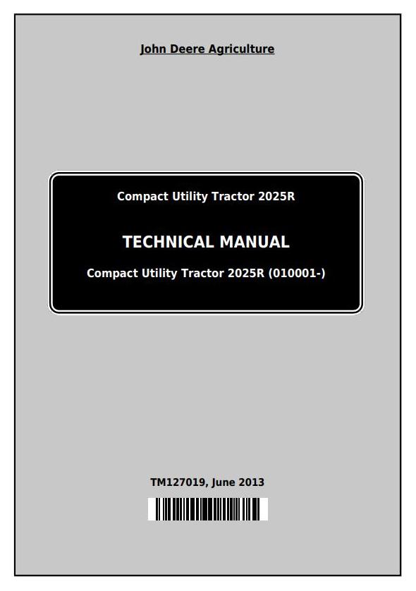 John Deere 2025R Compact Utility Tractor Technical Manual TM127019