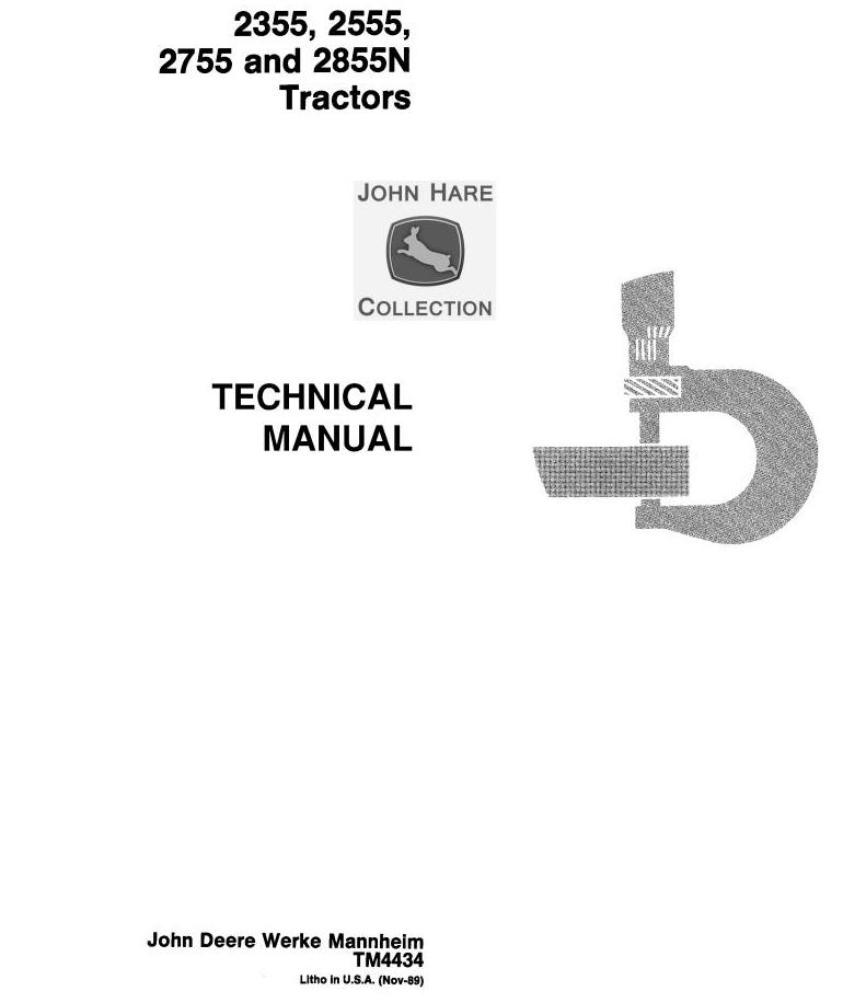 John Deere 2355 2555 2755 2855N Tractor Technical Manual TM4434