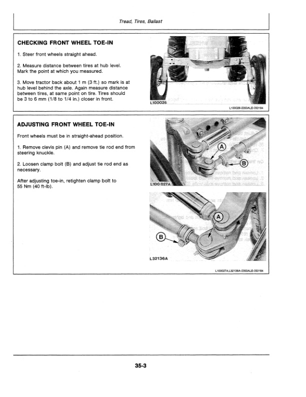 John Deere 2355 AND 2555 Tractor Operator Manual OML64483 2