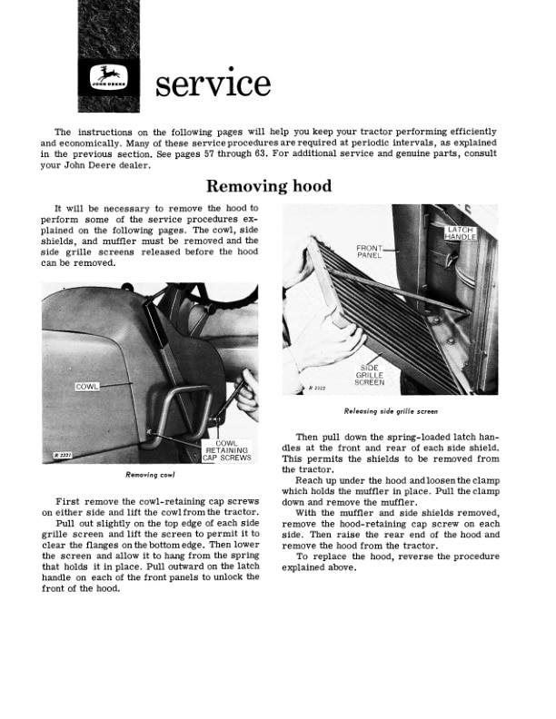 John Deere 3010 Row Crop And Standard Gasoline Tractors Operator Manuals OMR28871 3
