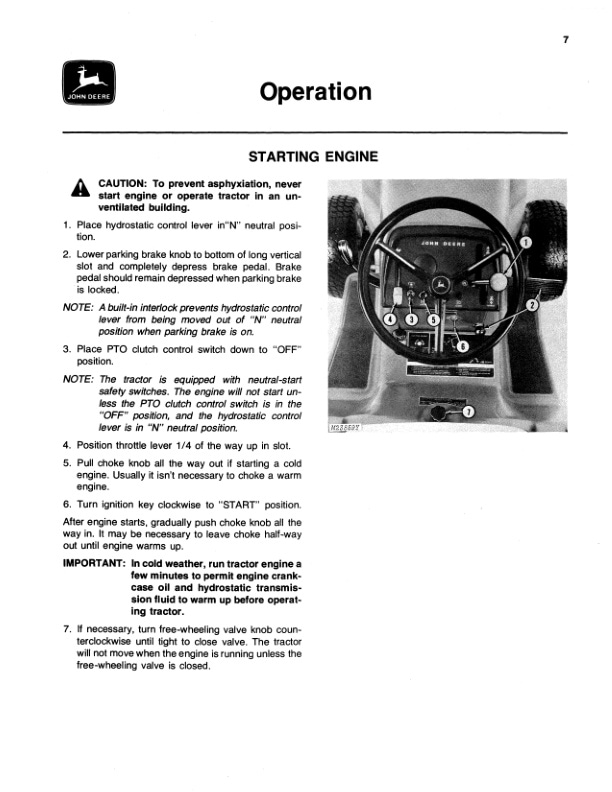 John Deere 314 Tractor Operator Manual OMM82550 2