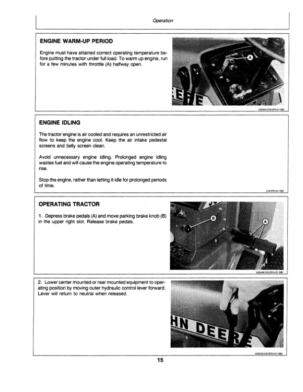 John Deere 318 Tractor Operator Manual OMM85014 2