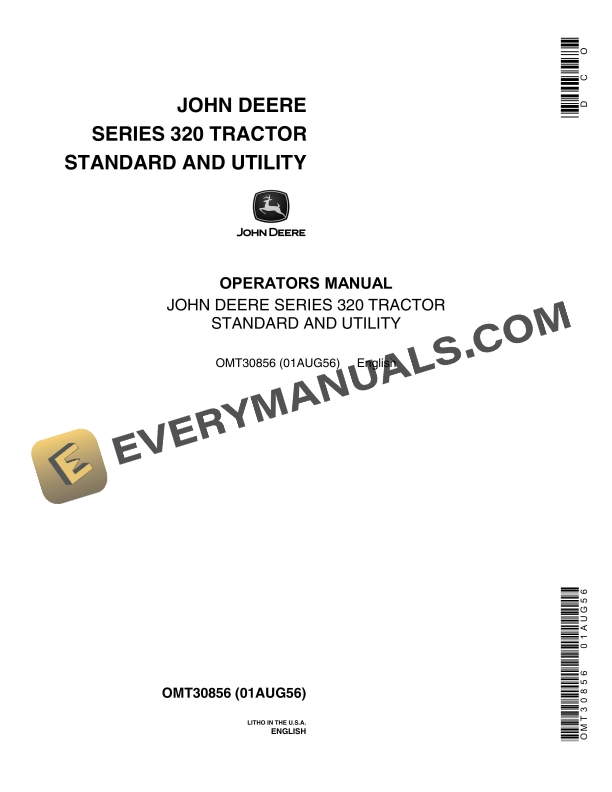 John Deere 320 Tractor Operator Manual OMT3085