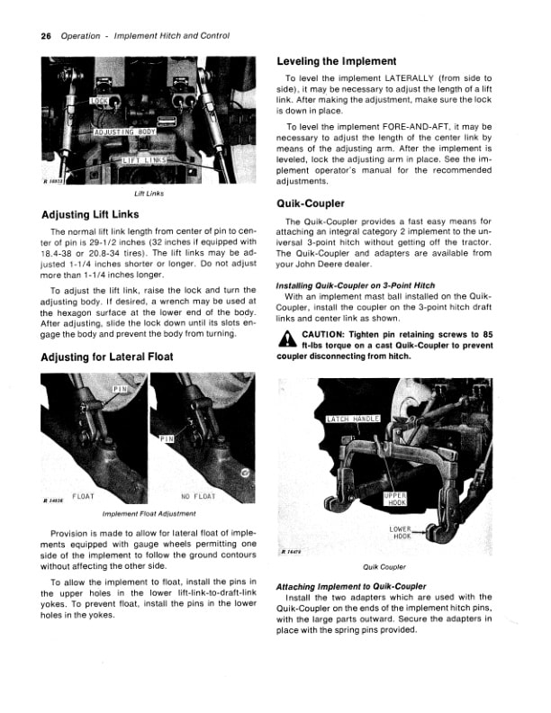 John Deere 4320 Tractor Operator Manual OMR48277 2