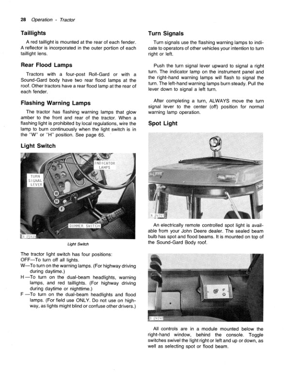 John Deere 4630 Tractor Operator Manual OMR65495 2