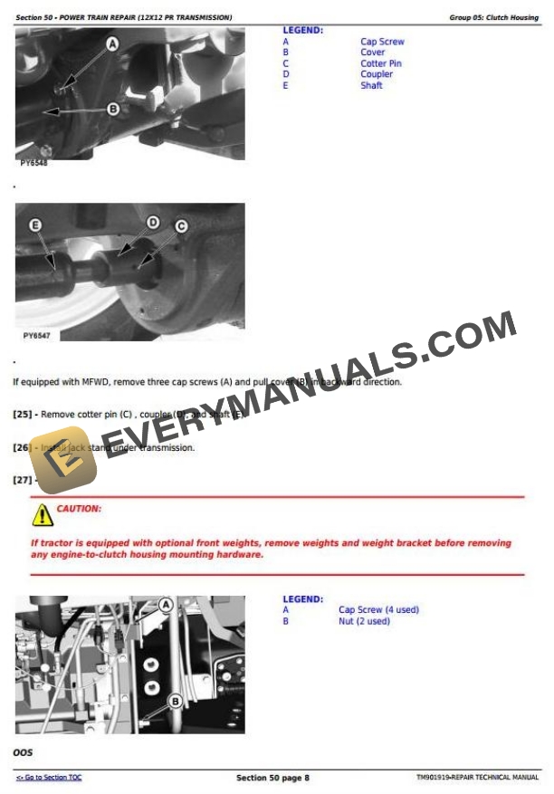 John Deere 5055E 5065E 5075E Tractor Technical Manual TM901819