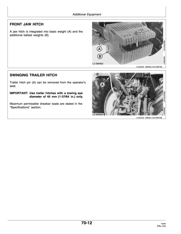 John Deere 6100 6200 6300 6400 Tractors Operator Manuals OMAL110985 3