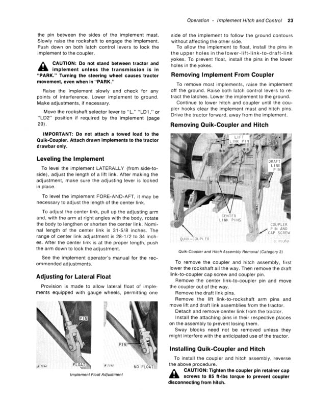 John Deere 7020 Tractor Operator Manual OMR55032 2